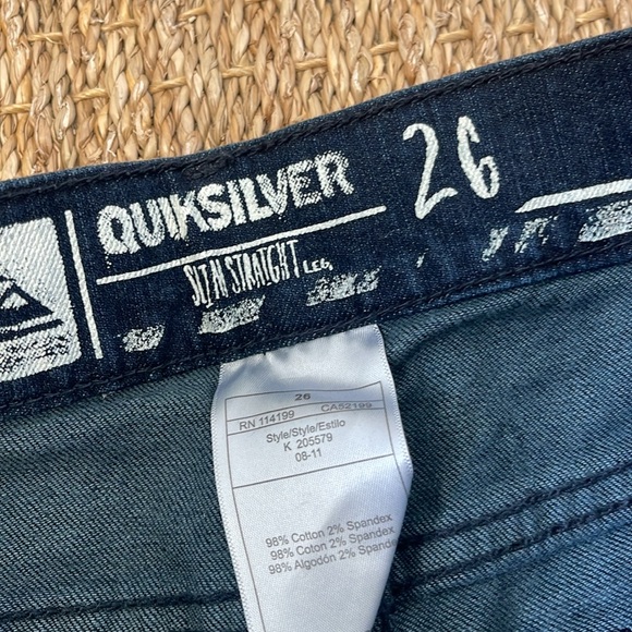 Quicksilver Slim Straight Leg Jeans Size 26 - Picture 3 of 5